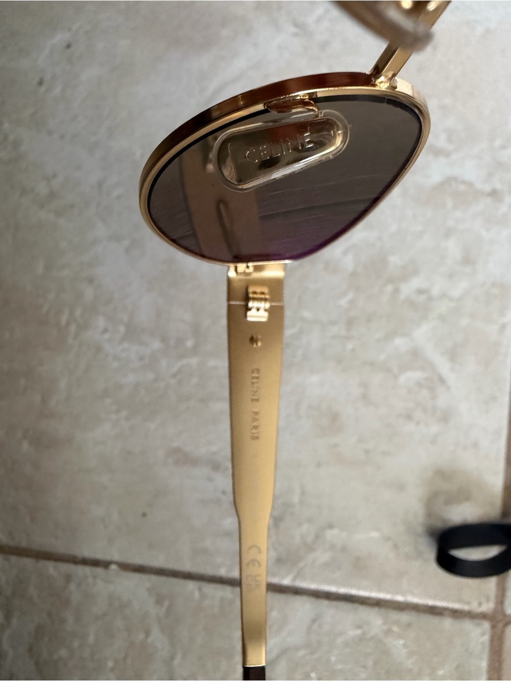 Celine Triomphe gold metal 54mm sunglasses with brown leather carry cases BNWT. - Picture 6 of 7
